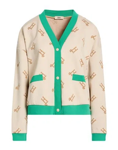 Herno Woman Sweatshirt Beige Size 8 Cotton, Polyester, Elastane In Neutral