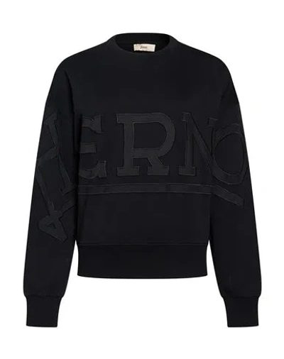 Herno Woman Sweatshirt Black Size 12 Cotton