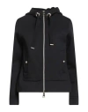 Herno Woman Sweatshirt Black Size 6 Cotton, Polyester, Polyamide In Black