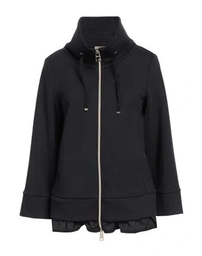 Herno Woman Sweatshirt Black Size 6 Polyester, Cotton