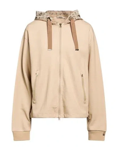 Herno Woman Sweatshirt Camel Size 10 Cotton, Polyester In Neutral