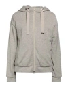 Herno Resort Woman Sweatshirt Grey Size 14 Cotton, Metallic Fiber, Polyamide In Grey