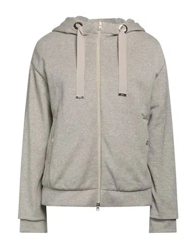 Herno Resort Woman Sweatshirt Grey Size 14 Cotton, Metallic Fiber, Polyamide