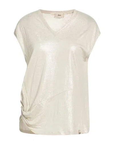 Herno Woman T-shirt Beige Size 10 Linen, Cotton, Viscose In Neutral