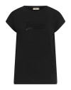 Herno Woman T-shirt Black Size 4 Cotton, Elastane, Polyester In Black