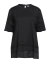 Herno Woman T-shirt Black Size 6 Cotton, Polyester