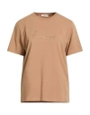 Herno Woman T-shirt Light Brown Size 6 Cotton, Elastane, Viscose In Nude