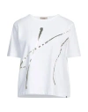 Herno Woman T-shirt White Size 10 Cotton, Elastane, Polyester