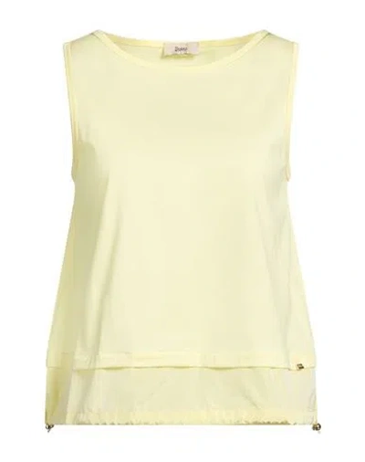 Herno Woman Tank Top Pastel Yellow Size 4 Cotton, Polyester