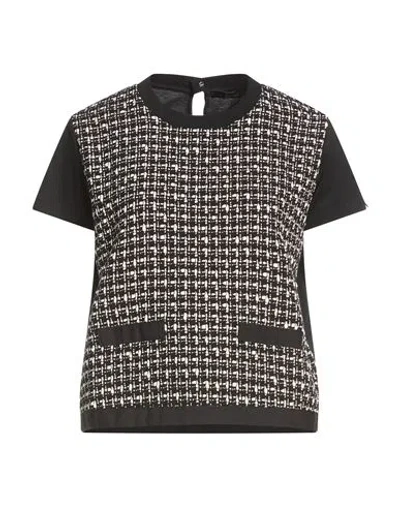 Herno Woman T-shirt Black Size 4 Cotton