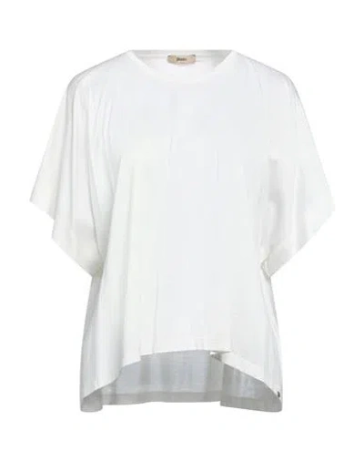 Herno Woman T-shirt Cream Size 6 Silk, Cotton In White