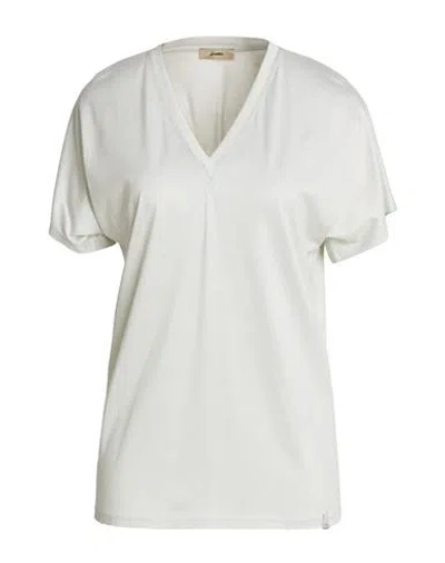 Herno Woman T-shirt Light Grey Size 6 Silk, Cotton, Polyester In White