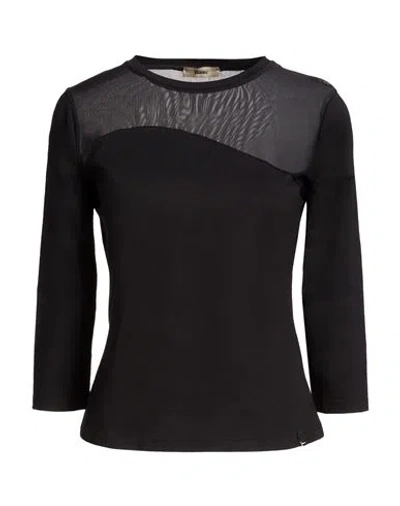 Herno Woman T-shirt Midnight Blue Size 6 Cotton In Multi