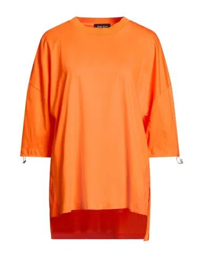 Herno Woman T-shirt Orange Size 6 Cotton, Elastane