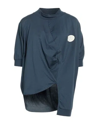 Herno Woman T-shirt Slate Blue Size L Cotton