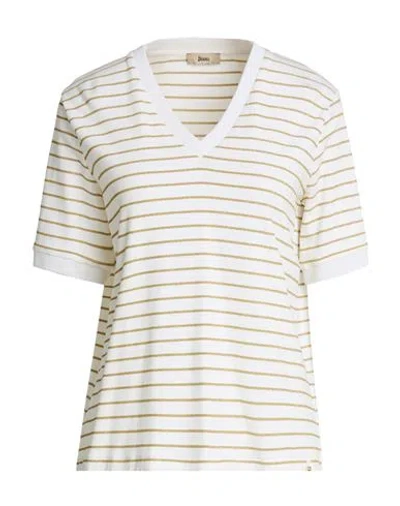 Herno Woman T-shirt White Size 6 Cotton, Polyester, Polyamide, Elastane In Neutral