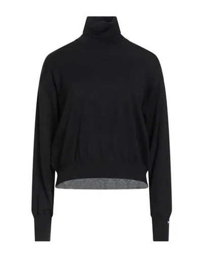 Herno Woman Turtleneck Black Size 4 Virgin Wool In Gray