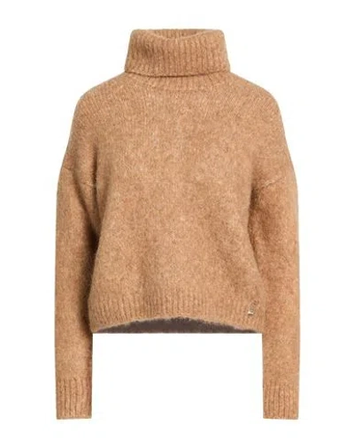 Herno Woman Turtleneck Brown Size 6 Alpaca Wool, Polyamide, Elastane, Cotton, Viscose