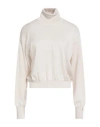Herno Woman Turtleneck Cream Size 4 Virgin Wool In Neutral