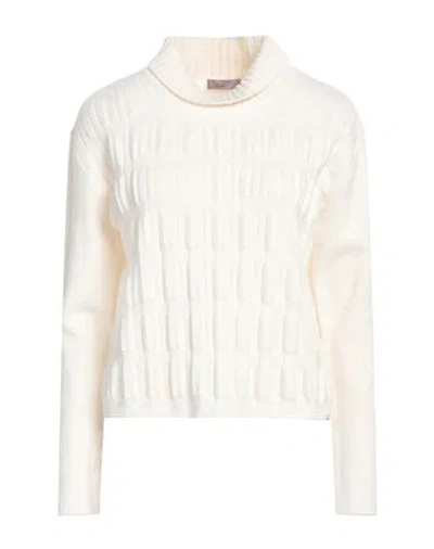 Herno Woman Turtleneck Cream Size 8 Wool, Polyamide, Elastane