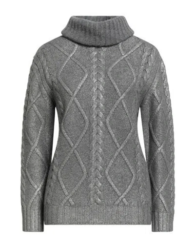 Herno Woman Turtleneck Grey Size 8 Wool, Polyester, Cotton