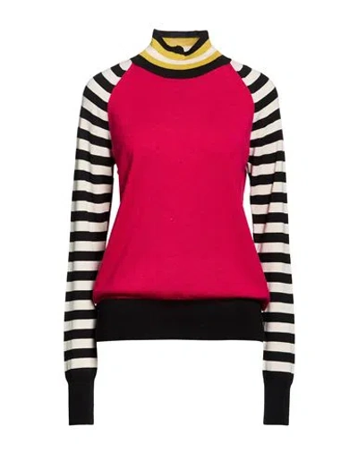 Herno Woman Turtleneck Magenta Size 6 Virgin Wool In Multi