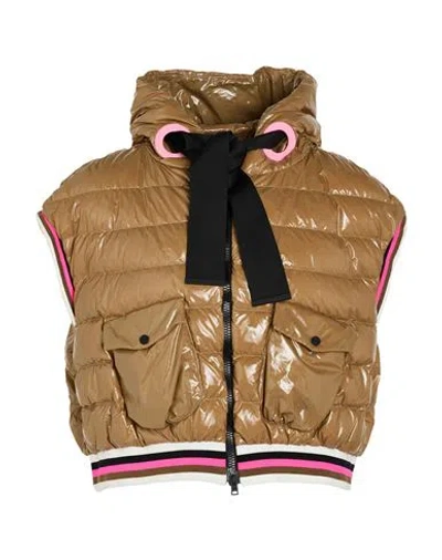 Herno Woman Vest Camel Size 10 Polyamide In Sand