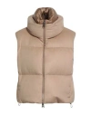 Herno Woman Vest Camel Size 10 Silk, Cashmere, Polyamide In Brown