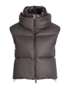 Herno Woman Vest Dark Brown Size 0 Silk, Cashmere, Polyamide