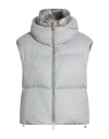 Herno Woman Vest Light Grey Size 10 Silk, Cashmere, Polyamide In Gray