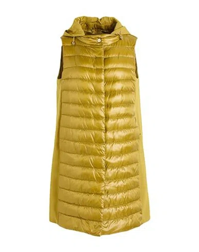 Herno Woman Vest Lime Green Size 6 Polyamide, Polyester, Cotton In Gold