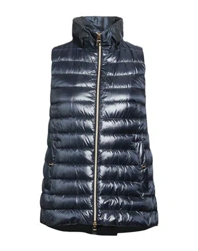 Herno Woman Vest Navy Size 0 Polyamide, Polyester In Blue