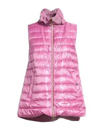 Herno Woman Vest Pink Size 2 Polyamide, Polyester