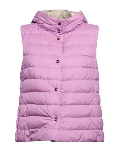 Herno Woman Vest Pink Size 4 Polyamide In Purple