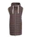 Herno Woman Vest Plum Size 6 Linen, Polyester, Polyamide, Viscose, Elastane In Brown