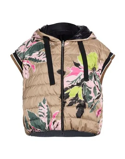 Herno Woman Vest Sand Size 10 Polyester In Multi
