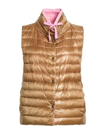 Herno Woman Vest Sand Size 8 Polyamide, Polyester, Cotton In Gold