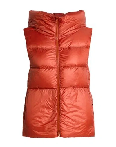 Herno Woman Vest Tomato Red Size 2 Polyamide In Orange
