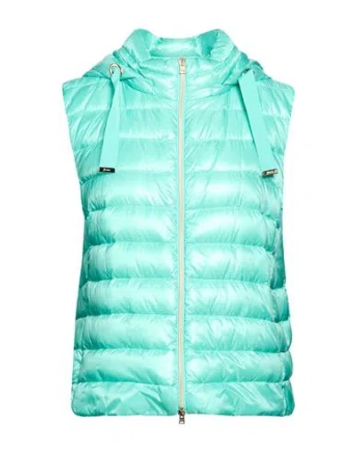 Herno Woman Vest Turquoise Size 12 Polyamide In Blue