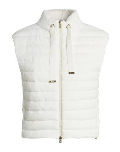 Herno Woman Vest White Size 6 Cotton, Viscose, Polyester, Polyamide