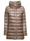 Herno Womans Amelia Taupe Colored Nylon Down Jacket In Nude & Neutrals