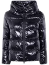 Herno Gloss Down Jacket Cape In Black