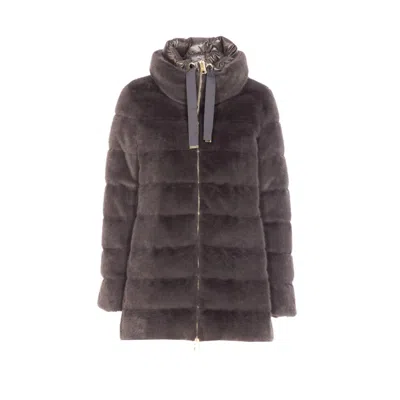 HERNO HERNO WOMEN A-SHAPE FAUX FUR DOWN JACKET