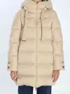 Herno Hooded Puffer Jacket Featuring Adjustable Drawstrings In Neutral