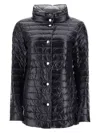 Herno Navy A-line Reversible Down Jacket For Women In Black