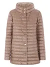 Herno A-shape Reversible Down Jacket In Ultralight Nylon In Nude & Neutrals