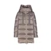 Herno A-shaped Down Jacket In High-density Satin In Neutral