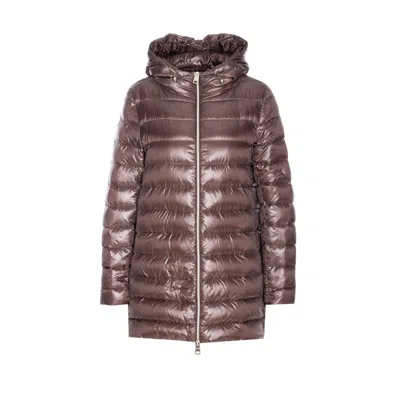 Herno Women A-shape Ultralight Down Jacket In Brown