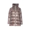 Herno A-shape Long Down Jacket With High Neck In Gray