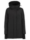 Herno Hooded A-shape Jacket In 2-layer Windstopper In Black